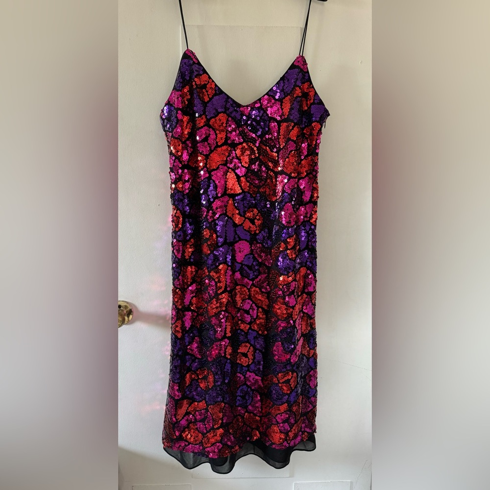 Hatch Purple and Red Sequin Midi Dress